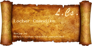 Locher Csendike névjegykártya